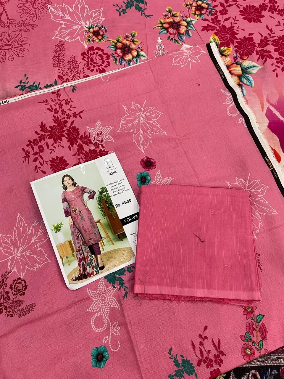 Premium 3-Piece Khaddar (Pink)– Elegance in Every Thread.