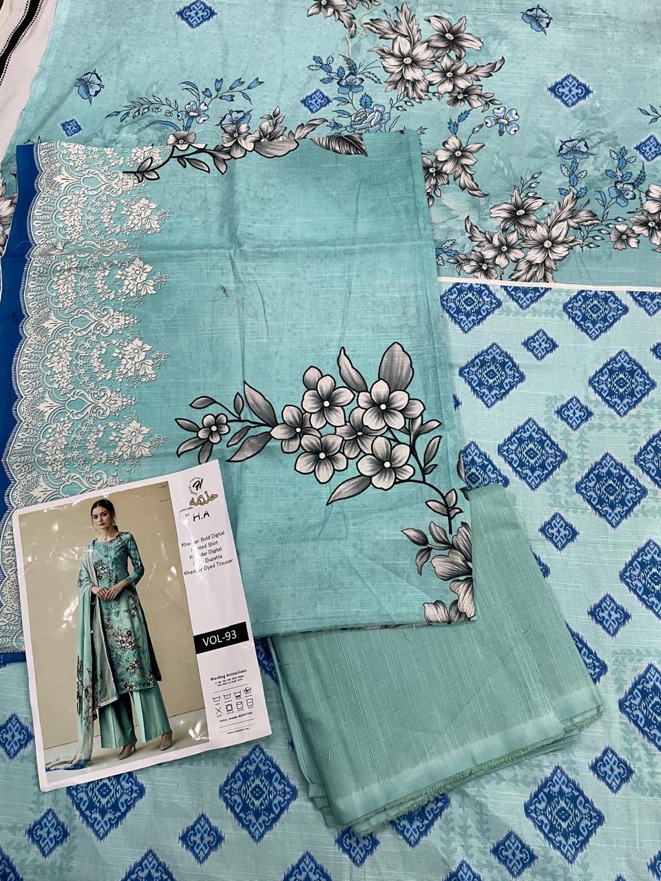 Premium 3-Piece Khaddar (Ferozi)– Elegance in Every Thread.