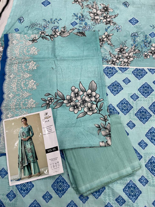 Premium 3-Piece Khaddar (Ferozi)– Elegance in Every Thread.