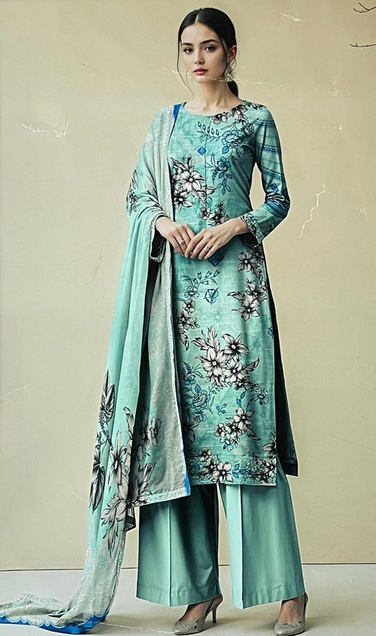 Premium 3-Piece Khaddar (Ferozi)– Elegance in Every Thread.